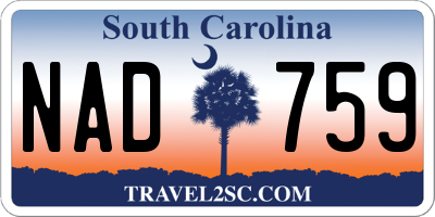 SC license plate NAD759