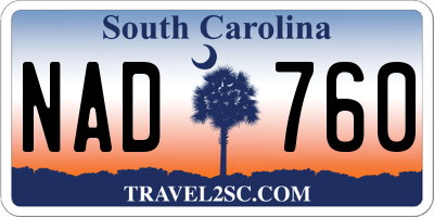 SC license plate NAD760