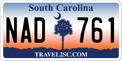 SC license plate NAD761