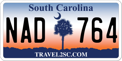 SC license plate NAD764