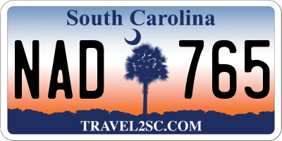 SC license plate NAD765