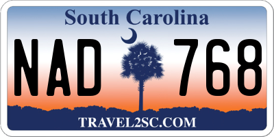 SC license plate NAD768