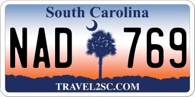 SC license plate NAD769