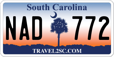 SC license plate NAD772