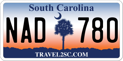 SC license plate NAD780