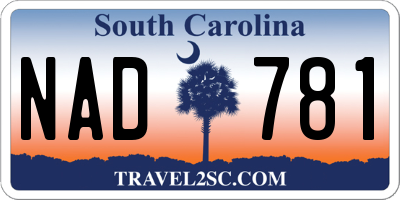 SC license plate NAD781