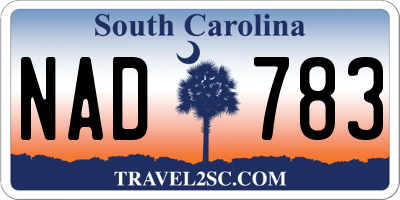 SC license plate NAD783