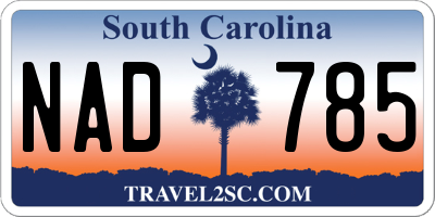 SC license plate NAD785