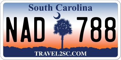 SC license plate NAD788