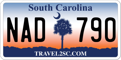SC license plate NAD790