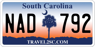 SC license plate NAD792