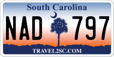 SC license plate NAD797
