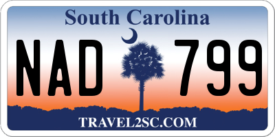SC license plate NAD799