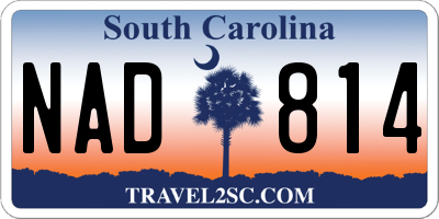 SC license plate NAD814