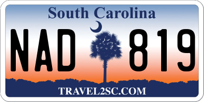SC license plate NAD819