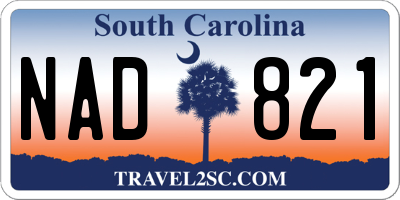SC license plate NAD821