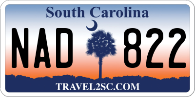 SC license plate NAD822