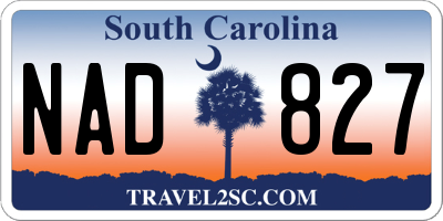 SC license plate NAD827