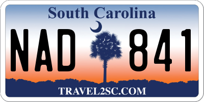 SC license plate NAD841