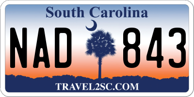 SC license plate NAD843