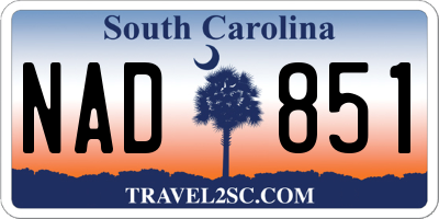 SC license plate NAD851