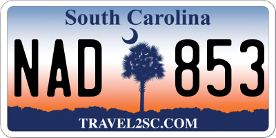 SC license plate NAD853