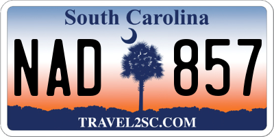 SC license plate NAD857