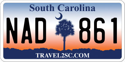 SC license plate NAD861