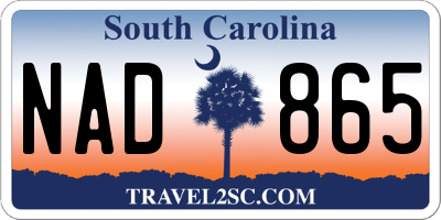 SC license plate NAD865
