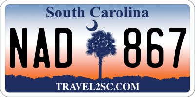 SC license plate NAD867