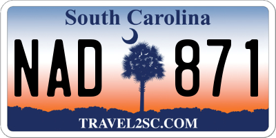 SC license plate NAD871