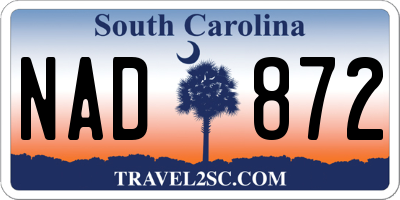 SC license plate NAD872