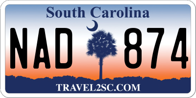 SC license plate NAD874