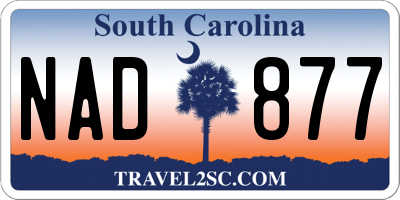 SC license plate NAD877