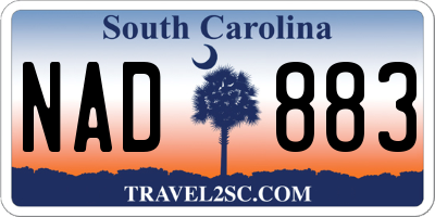 SC license plate NAD883