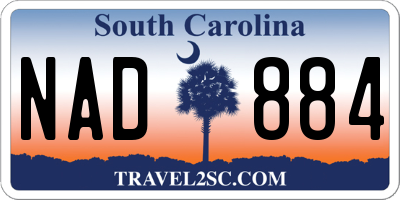 SC license plate NAD884