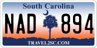 SC license plate NAD894