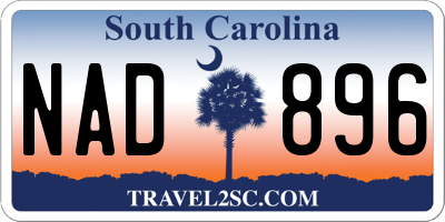 SC license plate NAD896