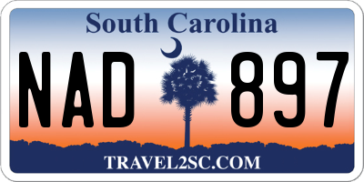 SC license plate NAD897