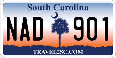 SC license plate NAD901