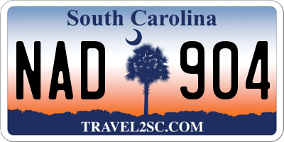 SC license plate NAD904