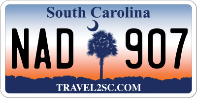 SC license plate NAD907