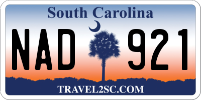 SC license plate NAD921