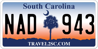 SC license plate NAD943
