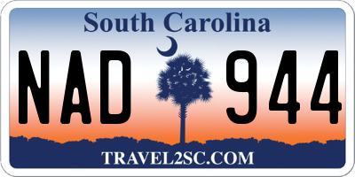SC license plate NAD944