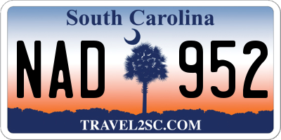 SC license plate NAD952