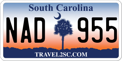 SC license plate NAD955