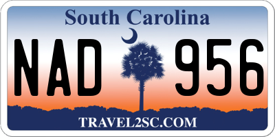 SC license plate NAD956