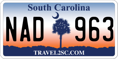 SC license plate NAD963