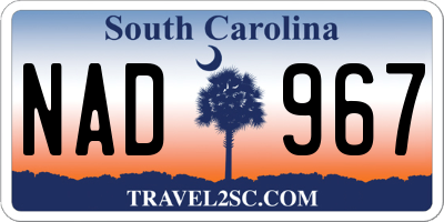 SC license plate NAD967